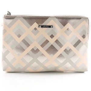 Stella Dot Cosmetic Makeup Bag Pouch Metallic Grey Pink Stella & Dot Nordstrom